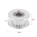 GT2 Idler Pulley – 20 Tooth, 5 mm Bore, 6 mm Width