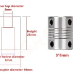 Aluminium Flexible Coupling 5x8mm