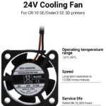 Ender 3 V3 SE Blower Fan DC 24V 2510 Axial Cooling Fan Replacement