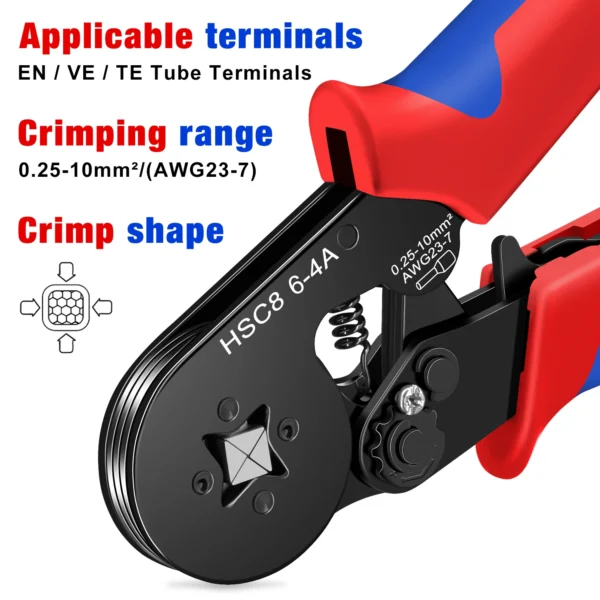 HSC8 6-4A Crimping Tool 0.25-10mm