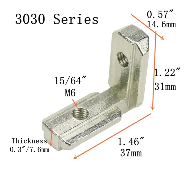 Inside Hidden Bracket L Shape Interior Corner 3030