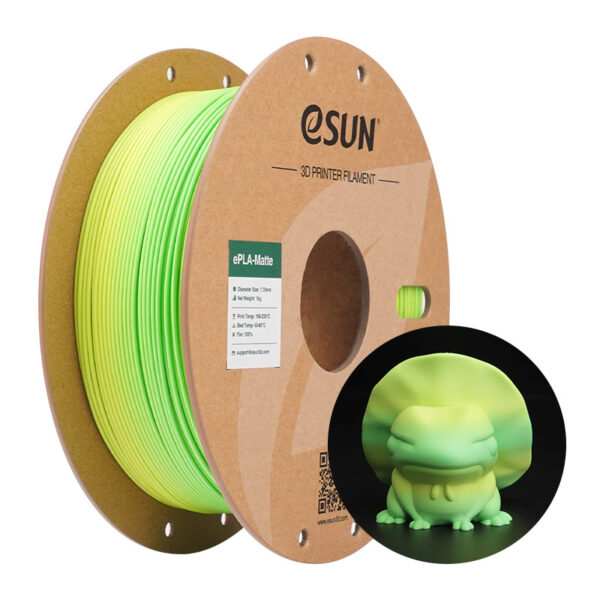 eSUN ePLA-Matte Paddy Field 1.75mm 3D Filament 1KG solid green matte finish low gloss cardboard spool